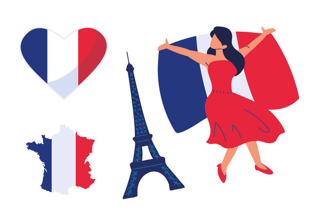 フランスの女性旗 - ベクター画像