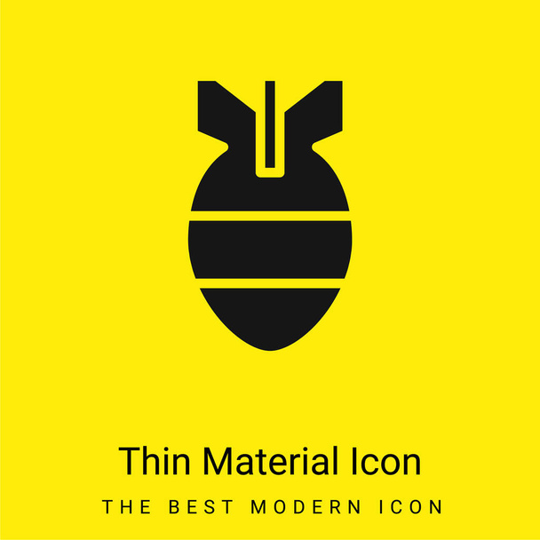 Bomba mínima icono de material amarillo brillante - Vector, Imagen