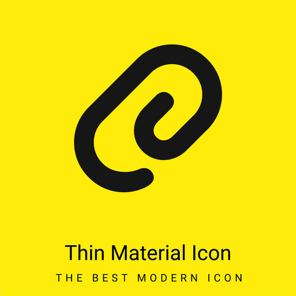 Прикрепить клип интерфейса Символ минимального ярко-желтого материала значок - Вектор,изображение