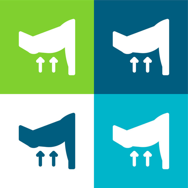 Karok Lapos négy szín minimális ikon készlet - Vektor, kép