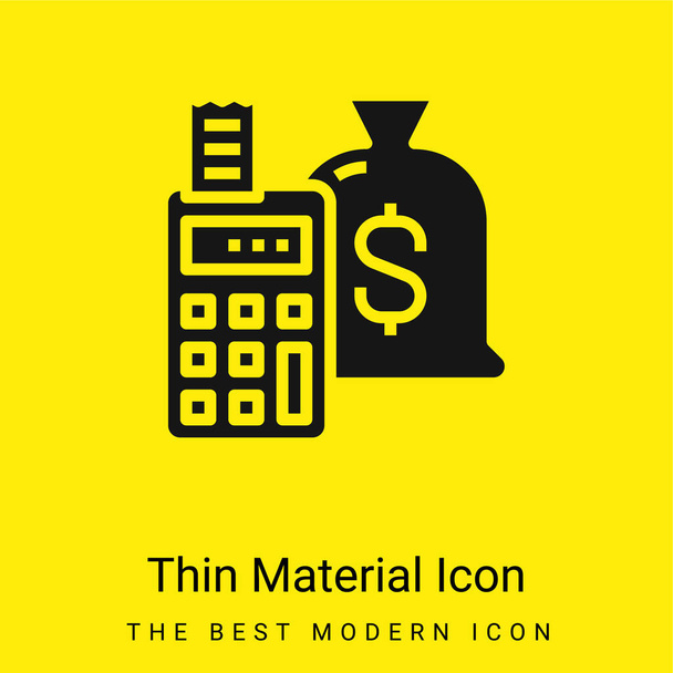 Contabilidad mínima icono de material amarillo brillante - Vector, Imagen