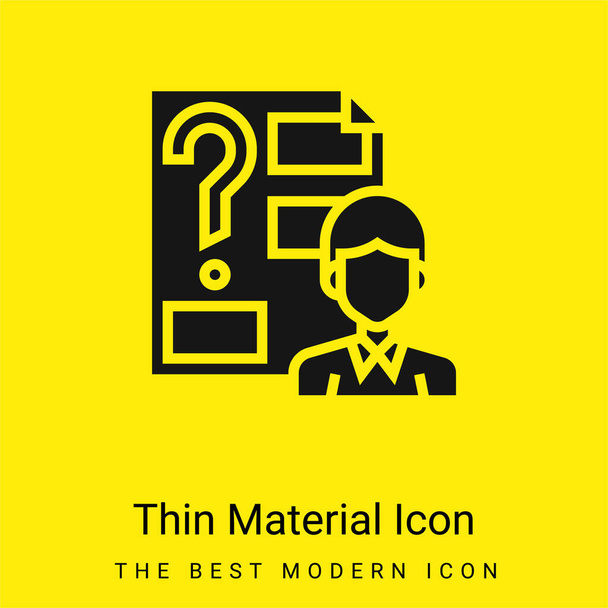 Answer minimal bright yellow material icon - Vector, Image