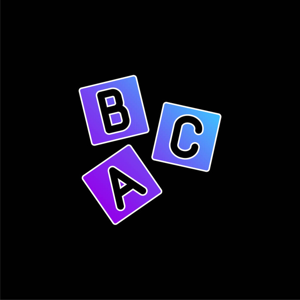 Brick Letters icône vectorielle dégradé bleu - Vecteur, image