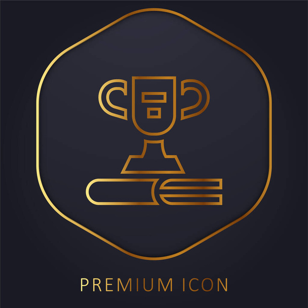 Récompense ligne d'or logo premium ou icône - Vecteur, image