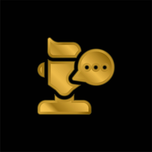 Blogger chapado en oro icono metálico o logo vector - Vector, Imagen