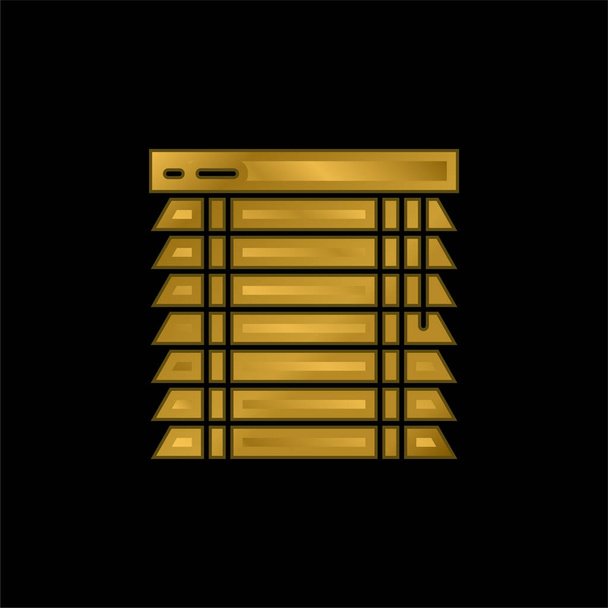 Blinds gold plated metalic icon or logo vector - Vector, Image