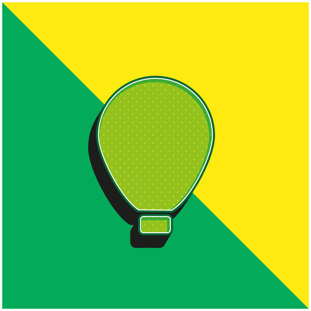 ビッグエアバルーングリーンと黄色のモダンな3Dベクトルアイコンのロゴ - ベクター画像