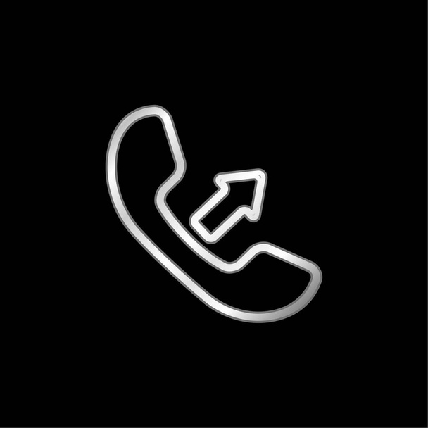 Auricular 'ın Çağrı Arayüzü Sembolüne Gümüş kaplama bir ok simgesi ile Yanıtla - Vektör, Görsel