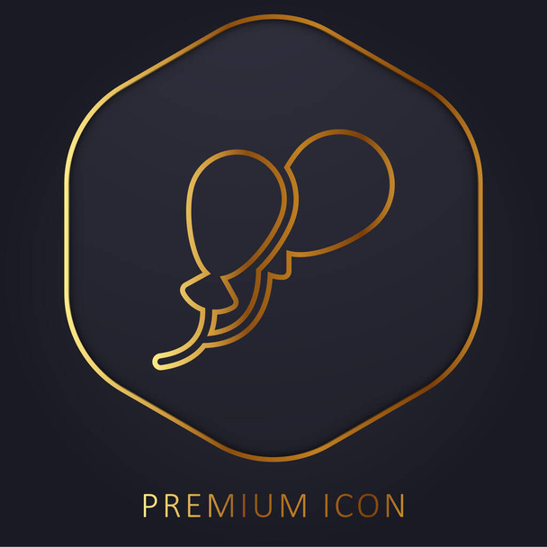Globos línea dorada logotipo premium o icono - Vector, imagen