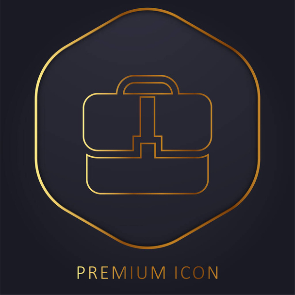 Black Handbag golden line premium logo or icon - Vector, Image