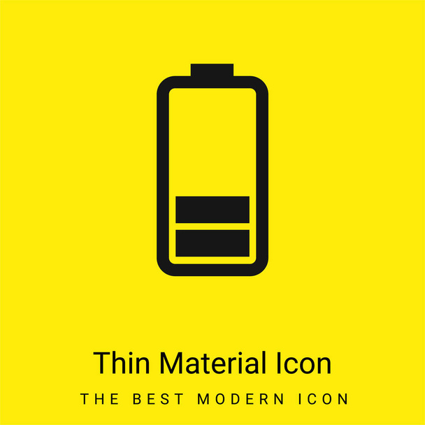 Battery Status minimal bright yellow material icon - Vector, Image