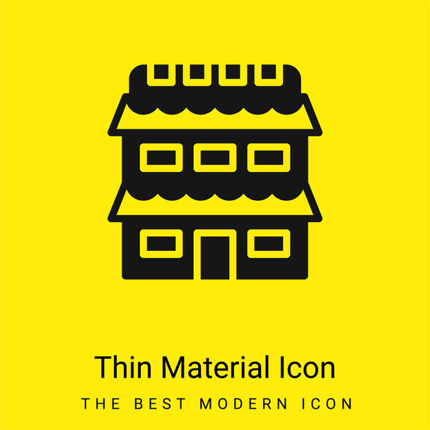 Appartment icono de material amarillo brillante mínimo - Vector, Imagen