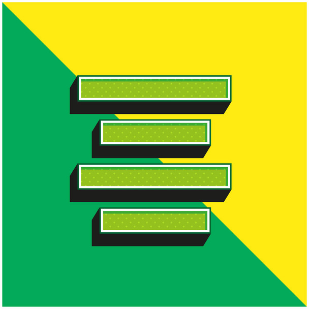 Align Center Green and yellow modern 3d vector icon logo - Vector, Image