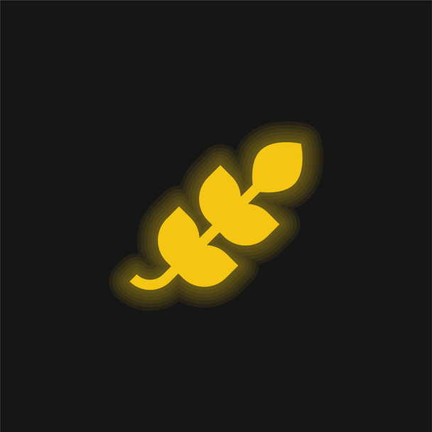 Branch giallo incandescente icona al neon - Vettoriali, immagini