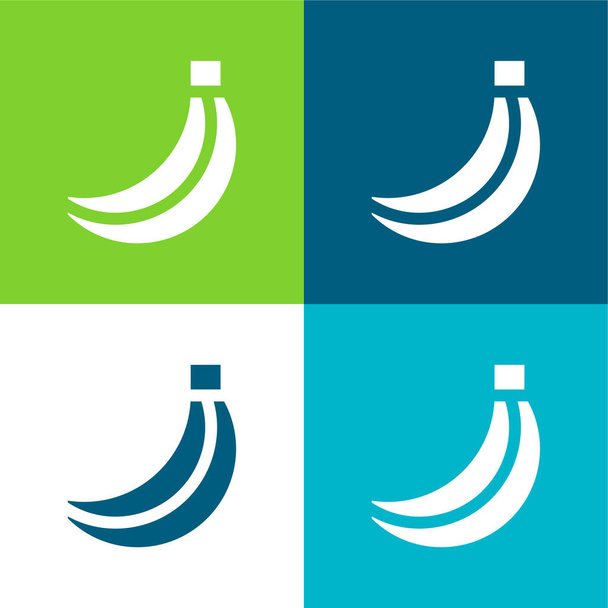 Banana Set di icone minimali a quattro colori - Vettoriali, immagini
