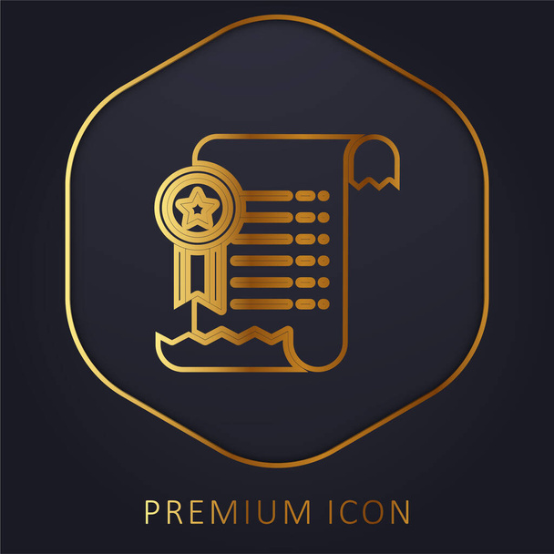 Dohoda zlatá čára prémie logo nebo ikona - Vektor, obrázek