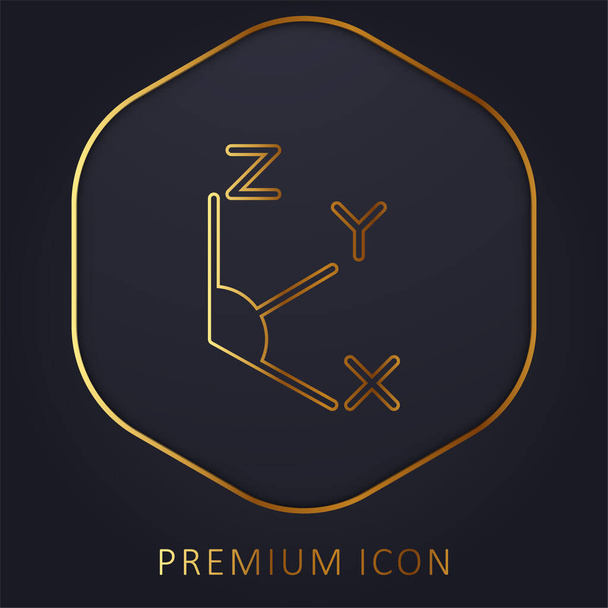 Axis golden line premium logo or icon - Vector, Image