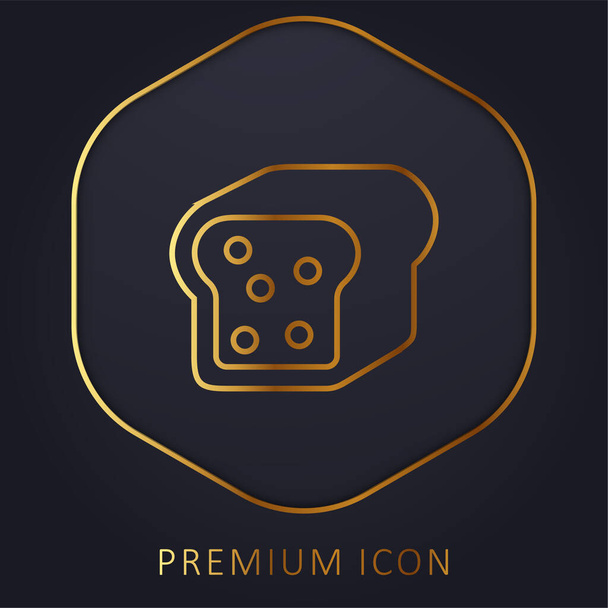 Bread Piece With Seeds zlatá čára prémie logo nebo ikona - Vektor, obrázek