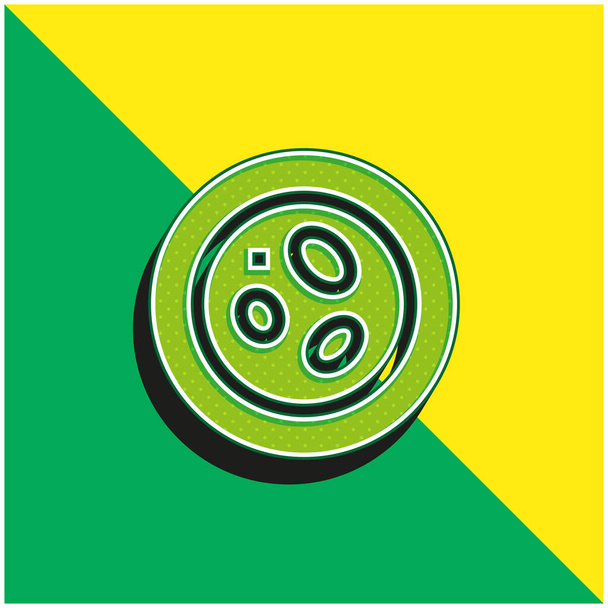 Blutkörperchen Grünes und gelbes modernes 3D-Vektorsymbol-Logo - Vektor, Bild