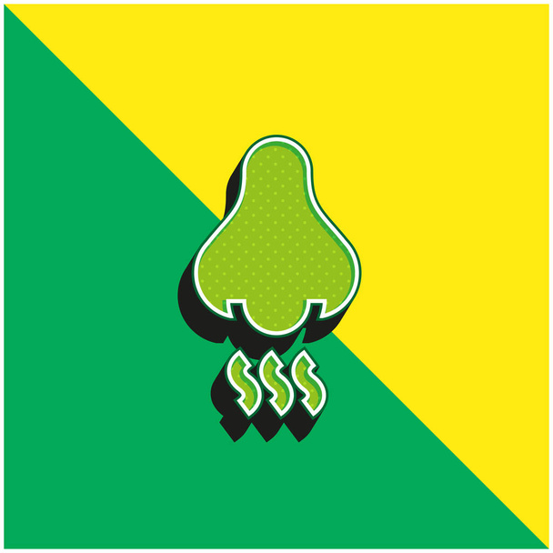 Aroma verde y amarillo moderno vector 3d icono del logotipo - Vector, imagen