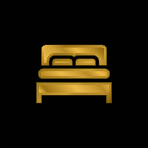 Bett vergoldet metallisches Symbol oder Logo-Vektor - Vektor, Bild
