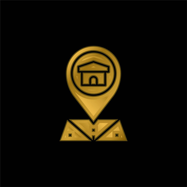 Адреса золота металева іконка або вектор логотипу
 - Вектор, зображення