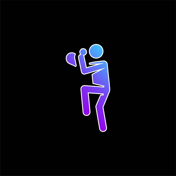 Béisbol jugador azul gradiente vector icono - Vector, Imagen