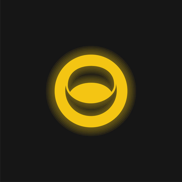 Ashley Madison Social Logo geel gloeiende neon pictogram - Vector, afbeelding
