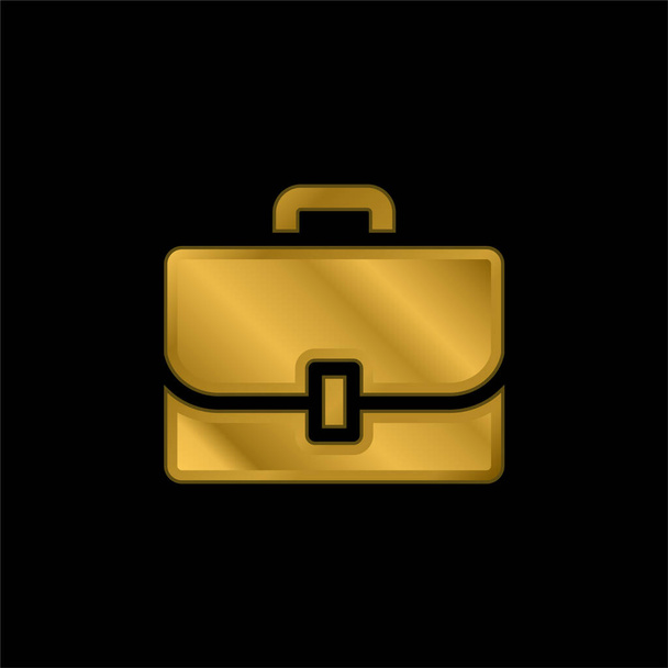 Briefcase vergulde metalic icoon of logo vector - Vector, afbeelding