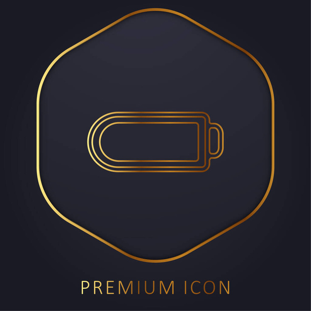 Bateria com carga completa linha dourada logotipo premium ou ícone - Vetor, Imagem