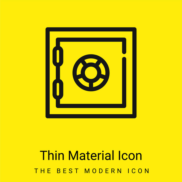 Bankovní trezor minimální jasně žlutý materiál ikona - Vektor, obrázek