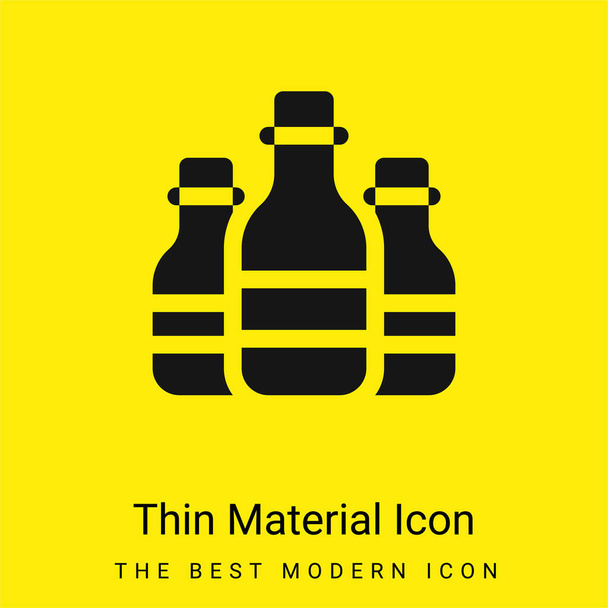 Sörösüveg minimális élénk sárga anyag ikon - Vektor, kép