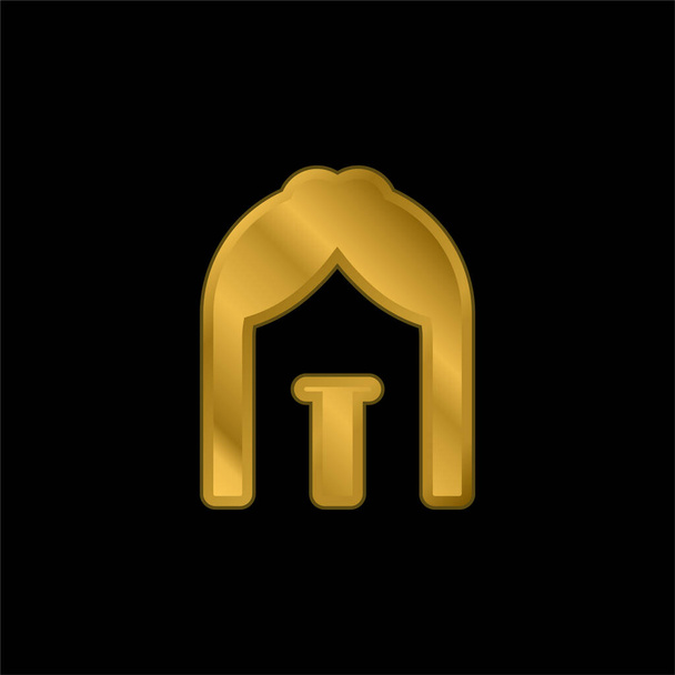 Arco chapado en oro icono metálico o logo vector - Vector, imagen