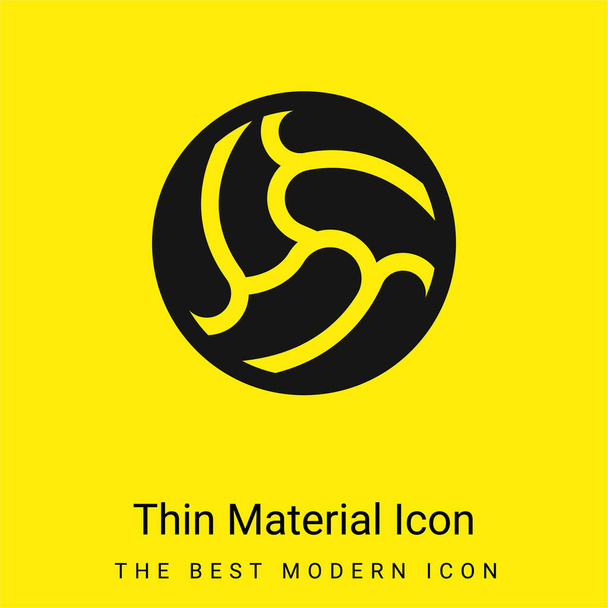 Μπάλα ελάχιστο φωτεινό κίτρινο εικονίδιο υλικό - Διάνυσμα, εικόνα