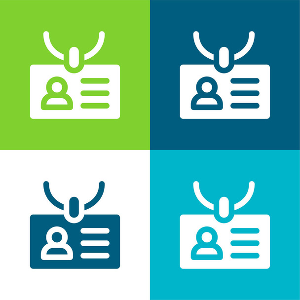 Akkreditáció Lapos négy szín minimális ikon készlet - Vektor, kép