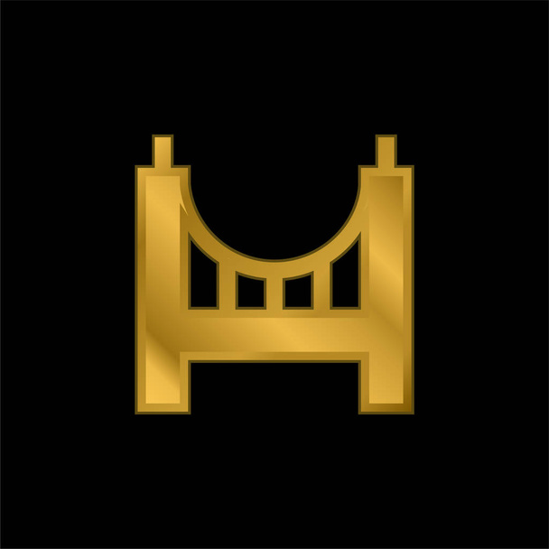 Bridge gold plated metalic icon or logo vector - Vector, Image