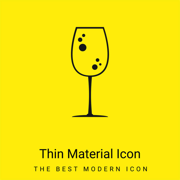Big Drink Glass Bubbles minimális fényes sárga anyag ikon - Vektor, kép