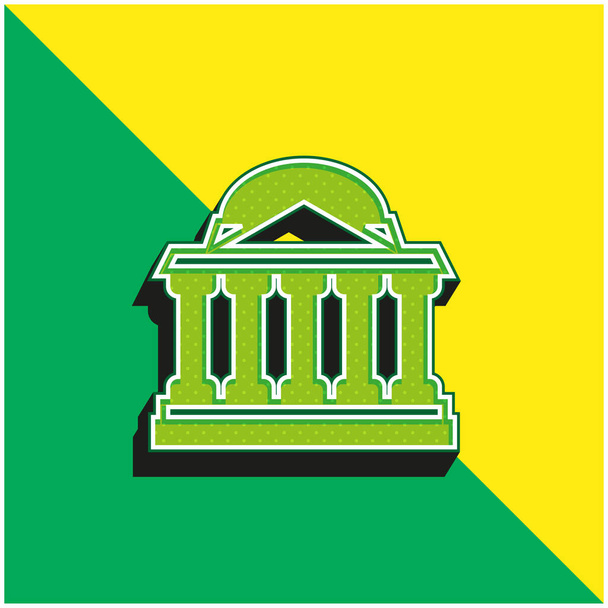 Bank Zöld és sárga modern 3D vektor ikon logó - Vektor, kép
