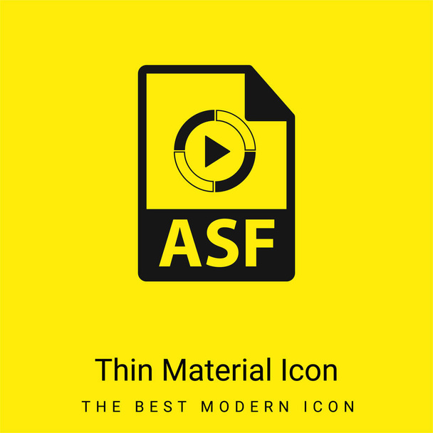 ASF File Format Variant ícone de material amarelo brilhante mínimo - Vetor, Imagem