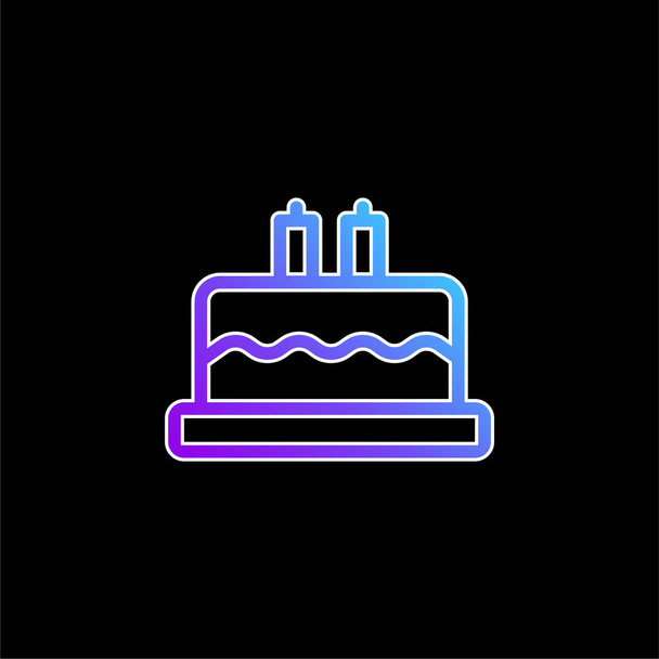 Torta de cumpleaños icono de vector gradiente azul - Vector, imagen