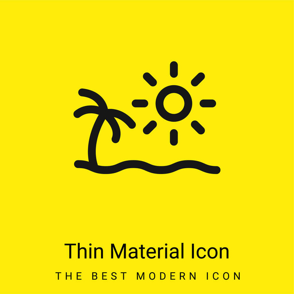 Παραλία minimal φωτεινό κίτρινο υλικό εικονίδιο - Διάνυσμα, εικόνα