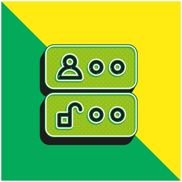 Access Logo vectoriel 3D moderne vert et jaune - Vecteur, image