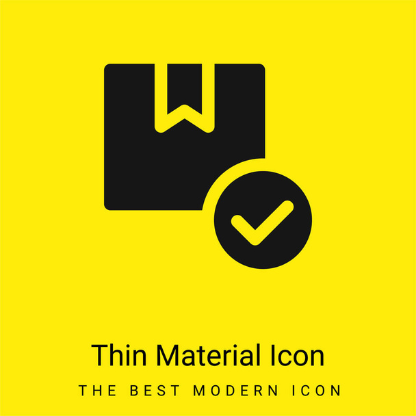Boîte minimale icône de matériau jaune vif - Vecteur, image