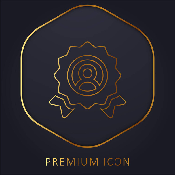 Premio de la línea de oro logotipo premium o icono - Vector, Imagen