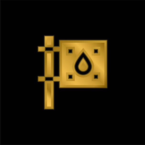 Blutspende vergoldet metallisches Symbol oder Logo-Vektor - Vektor, Bild