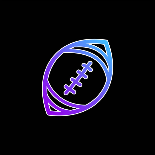 American Football Ball Handgetrokken Outline blauw gradiënt vector pictogram - Vector, afbeelding