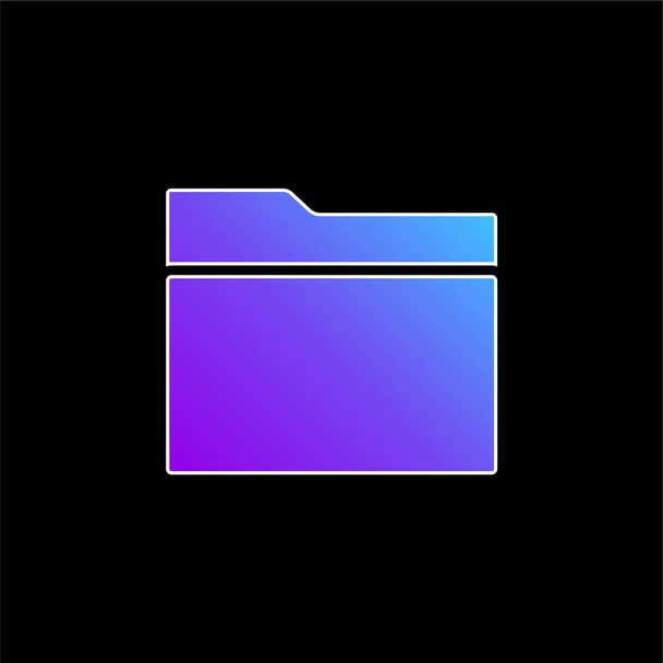Símbolo de carpeta negro para el icono de vector de gradiente azul de interfaz - Vector, imagen