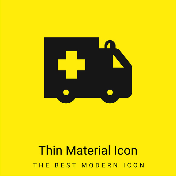 Ambulanssi minimaalinen kirkkaan keltainen materiaali kuvake - Vektori, kuva