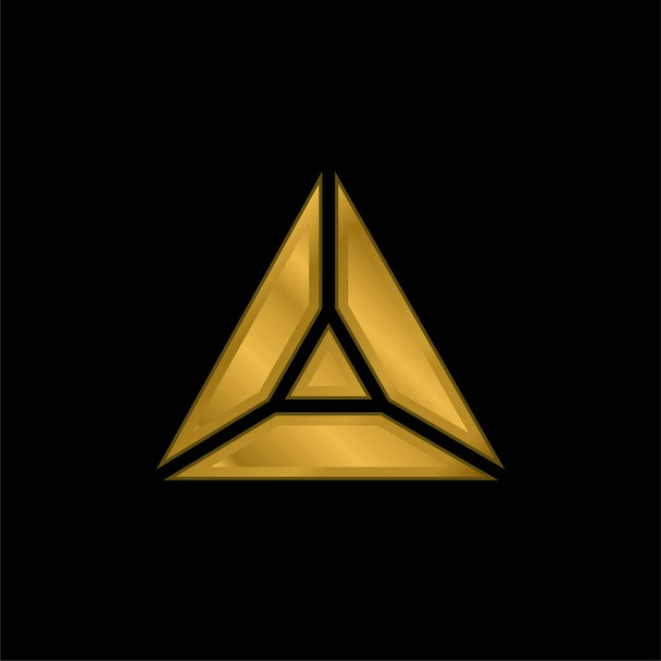 Ametista banhado a ouro ícone metálico ou vetor logotipo - Vetor, Imagem
