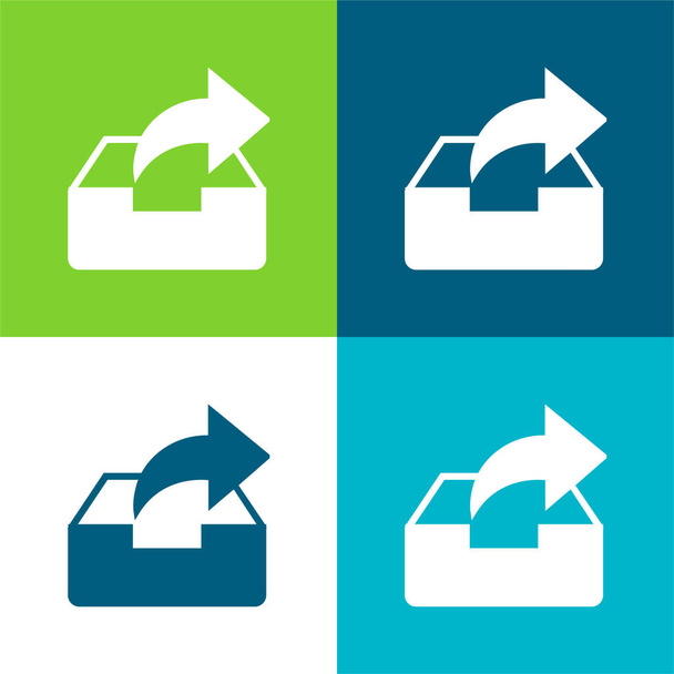 Archív Lakás négy szín minimális ikon készlet - Vektor, kép